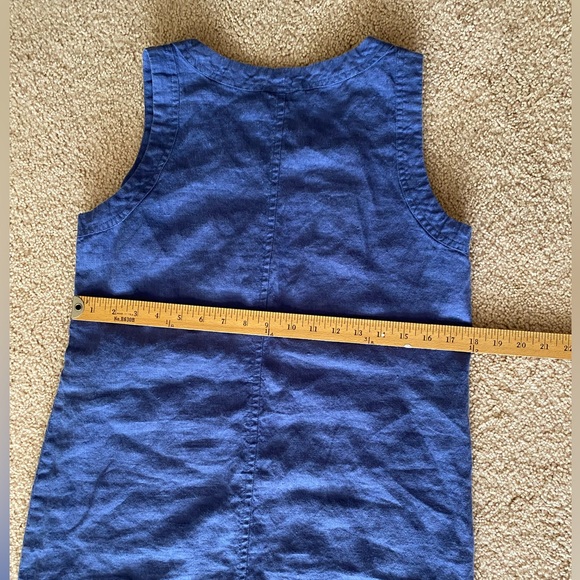 VGUC 100% Linen True Vintage 1990s Cali Cali Apron Pinafore Jumper Maxi Dress - Picture 9 of 11